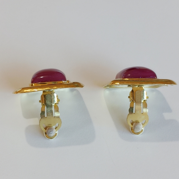 EUC Frances Patiky Stein Gripoix Earrings - Picture 5 of 10